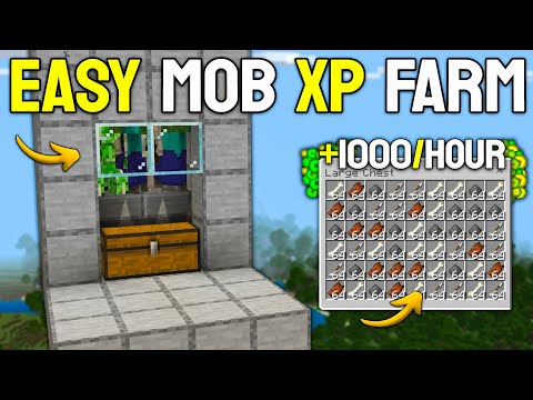 Easiest Mob Farm in Minecraft Bedrock 1.21 (Infinite loot & XP)