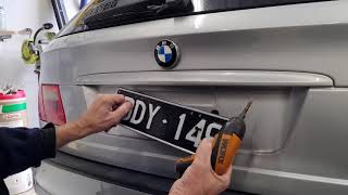 6 DIGIT SLIMLINE Number Plate Cover & Universal Backing Plate Installation Guide on a BMW
