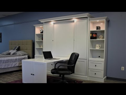 Shaker Murphy bed with Inset Desk