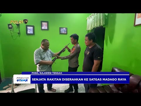 SATGAS MADAGO RAYA TERIMA PENYERAHAN SENJATA RAKITAN DARI WARGA
