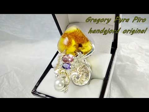 Konst och Smycken, ett Enstaka Original, Sofistikerad Design, Gregory Pyra Piro Ring 53869