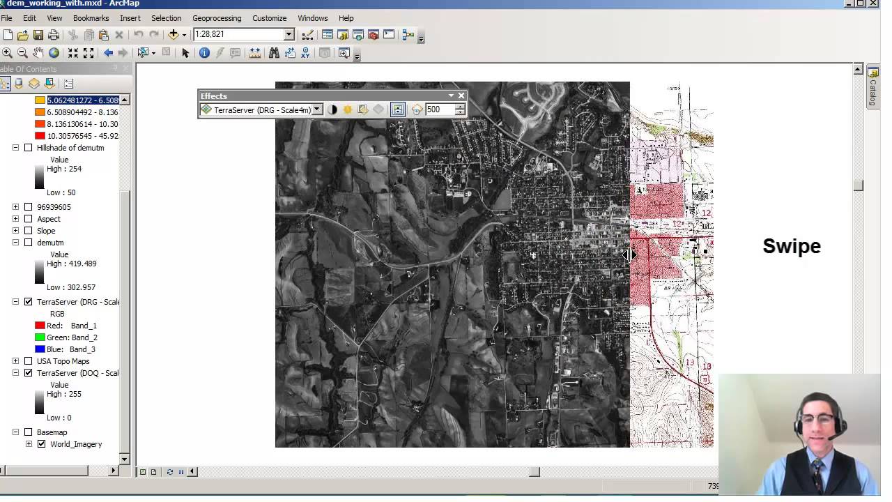 Using Swipe and Transparency in ArcGIS