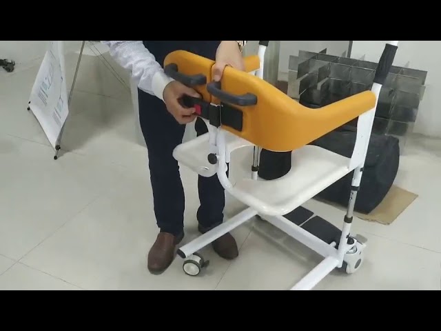 كرسي حمام لكبار السن ينفتح من الخلف مع رافعة مريض -  عادي