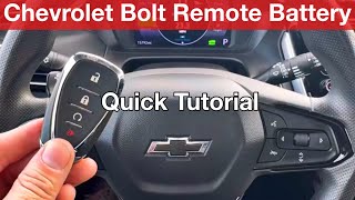 2023 Chevrolet Bolt Remote Key Battery Replacement