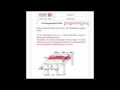 Massivbau 2, Vorlesung 1, Begrenzung der Durchbiegungen ohne direkte Berechnung