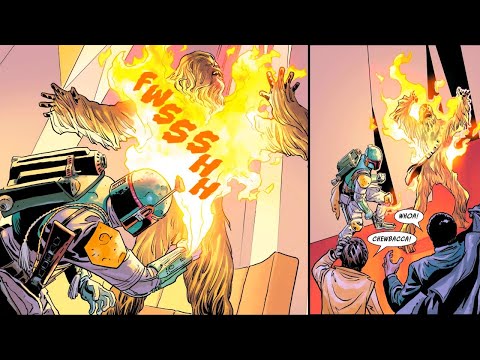 BOBA FETT TORCHES CHEWBACCA, BURNS HIM ALIVE(CANON) - Star Wars Comics Explained