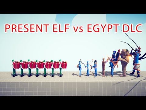 PRESENT ELF Team vs EGYPT DLC Team - Totally Accurate Battle Simulator TABS