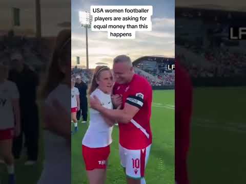 Wrexham vs USA women's football players. #usa #wrexham #womenfootball #equality #football #mens #fy