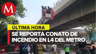 Metro de CdMx suspende servicio Línea 4 por incendio en vías