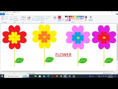 FLOWER MS PAINT how to draw flower ms paint #mspaint #mspaintdrawing