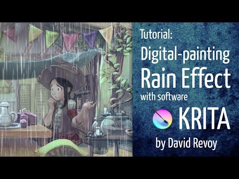 Rain Effect - Krita digital-painting tutorial