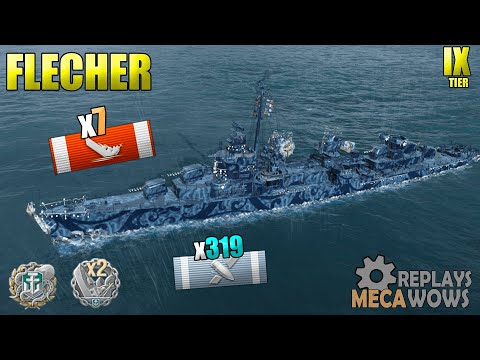 Destroyer Fletcher 7 Kills Shards Map | World of Warwships