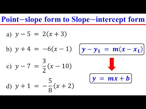 Point slope form to Slope intercept form│Linear Equations