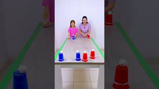 Can You Win This Impossible Cup Game? #shorts Eva Alisa Family Shorts 