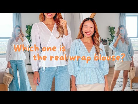 DIY Long puffy sleeve blouse with ruffle hem and wrap...