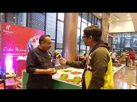 Executive Chef Sabhyasachi with Rj Animesh live from the Cake Mixing ceremony at Holiday Inn Kolkata