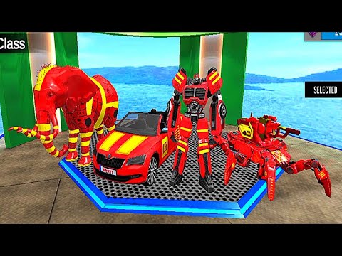 Elephant Robot Battle – Mega Robot Spider Car Transformation Game 2021 #2 - Android Gameplay