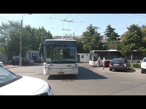 Troleibuzul Irisbus Citelis #5308 "Regina" (66) sosind in terminalul "Spitalul Fundeni"
