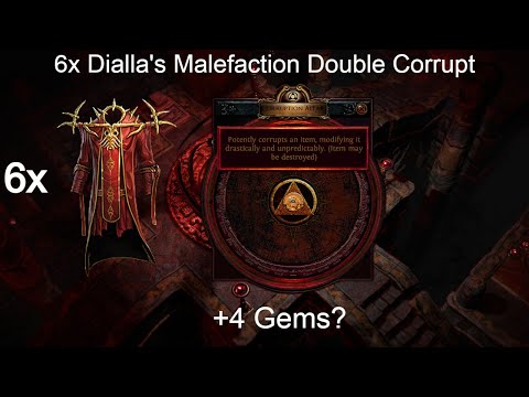 POE [3.20] 6x Dialla's Malefaction Double Corrupt - I got the Jackpot