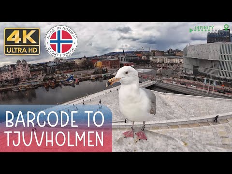 🚶City Walk Oslo: Barcode to Tjuvholmen, Norway 🇳🇴 (4K, 60fps)