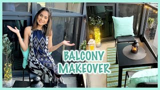 Extreme DIY Tiny Balcony Makeover On A Budget | Renter Friendly Condo Balcony Decor | Kreena Desai