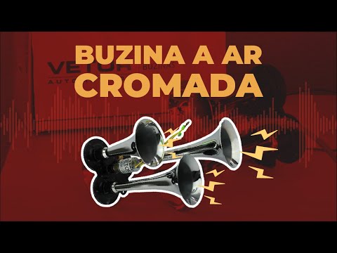 Teste Som Buzina a Ar Cromada 3 Cornetas Valvula Eletrica - NINJA PARTS
