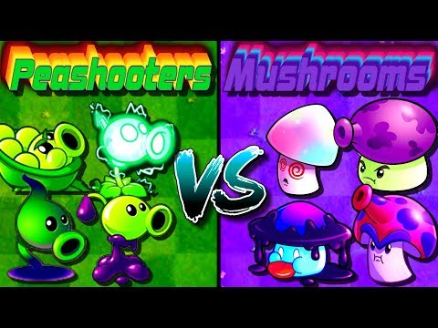 Gameplay Peashooters vs Mushrooms Max Levels! Team vs Team Plants in PVZ 2