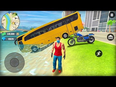 Bus, Police Car and Bike Driving in Open World Game - Android Gameplay #7