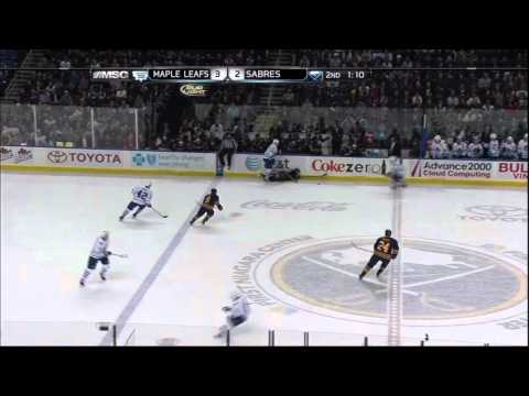 Andrej Sekera fills in Matt Frattin. Toronto Maples Leafs vs Buffalo Sabres 4/3/12 NHL Hockey