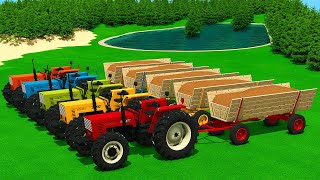 Fiat Tractors Hauling Sorghum in Wooden Carts Farming Simulator 25