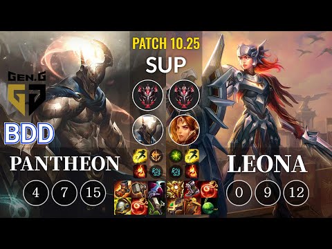 GEN Bdd Pantheon vs Leona Sup - KR Patch 10.25