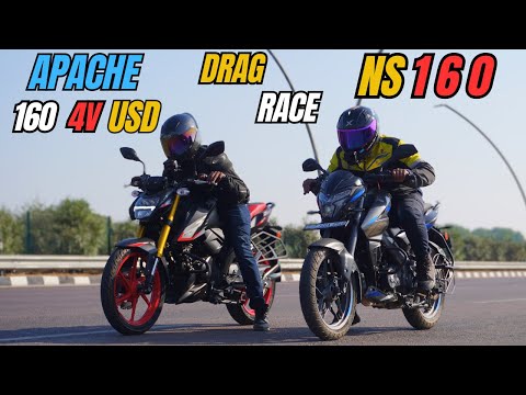 New Apache RTR160 4V vs Pulsar NS160 Drag Race | The UP46 Rider |