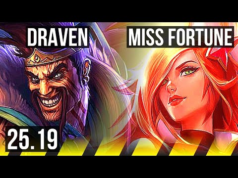 DRAVEN & Blitzcrank vs MISS FORTUNE & Shaco (ADC) | Legendary, 49k DMG, 22/5/3 | KR Master | 25.19