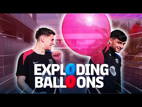 🎈💥💥🎈 BOOM! EXPLODING BALLOONS CHALLENGE WITH PEDRI & GAVI | FC Barcelona 🔵🔴