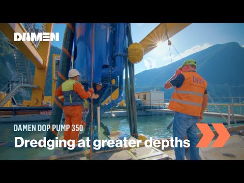 DOP pump does deep water dredging at hydro power dam | Damen