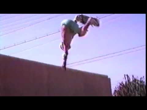 Swellmagnet.com - Mike Durand Skateboarding a backyard vert ramp 1988