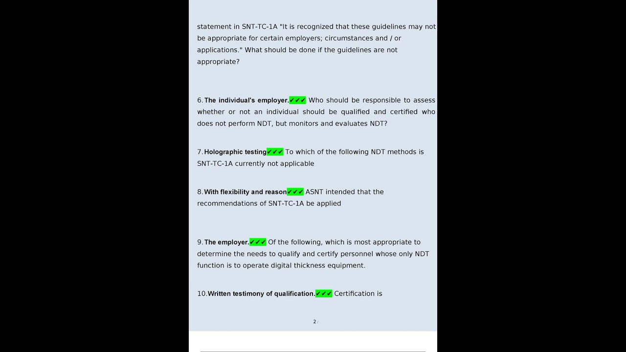 ASNT Level III Basic Exam Questions 2022 2023 Consisting Of 100 Questions With Verified Answers From