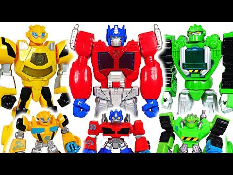 Dinosaurs are coming! Transformers Rescue Bots Optimus Prime mech armor suit! Go! - DuDuPopTOY