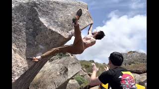 Video thumbnail of Sabertooth Low, V8. Salt Point State Park
