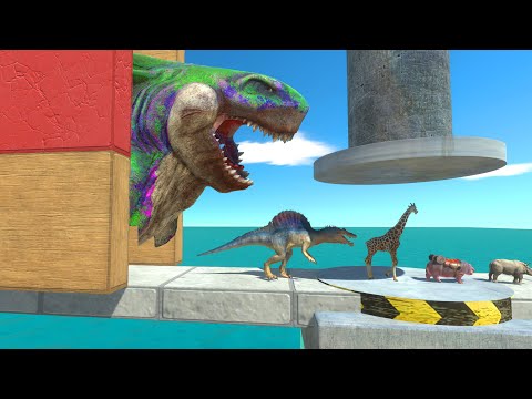 Escape the Megalodon Rex Prison! Dinosaurs & Animals Face Deadly Traps | ARBS