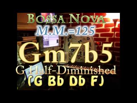 Gm7b5 Half-Dim (G Bb Db F) Bossa Nova - M.M.=125 - One Chord Vamp