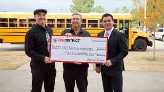 YISD full time employees receive lump-sum paycheck.