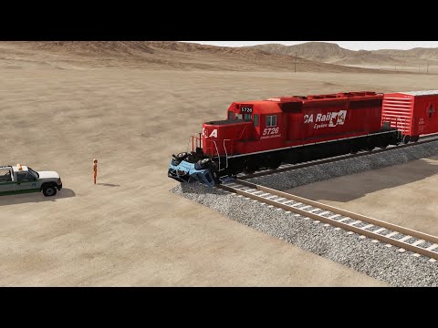 Trains vs 90 Degree Turn – BeamNG Drive