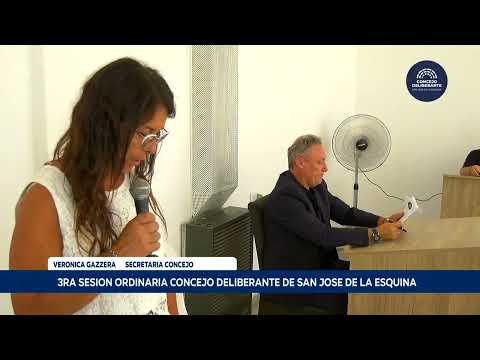 3ra Sesión del Concejo Deliberante de la Municipalidad de San José de la Esquina