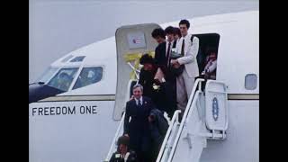 Former U.S. Hostages in Iran arriving at Andrews AFB on January 27, 1981 (No Audio)