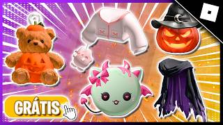 NOVO! COMO PEGAR 55 ITENS GRÁTIS NO ROBLOX - ITENS DE HALLOWEEN GRÁTIS NO ROBLOX