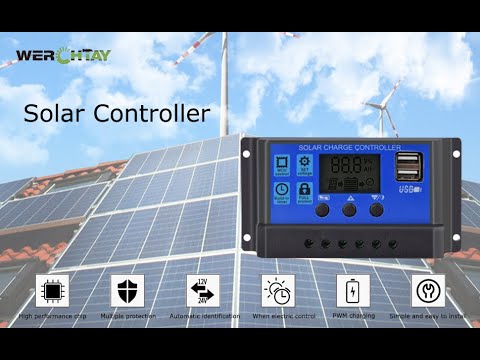 WERCHTAY 30A Solar Charge Controller 12V/ 24V Solar Panel Charge Controller