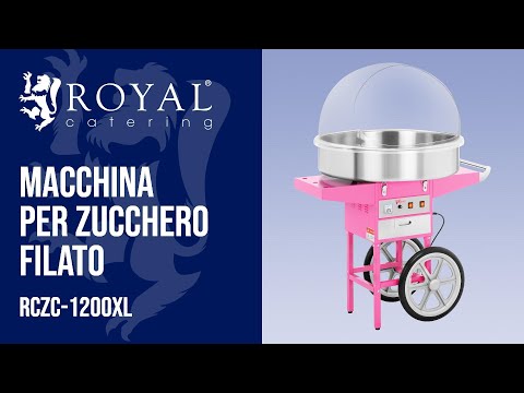 Video - Macchina per zucchero filato - 72 cm - 1200 Watt - con carretto