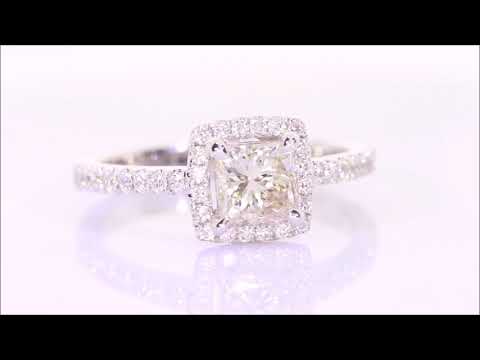 1.26 ctw Diamond Engagement Ring - Princess Cut | BigDiamondsUSA
