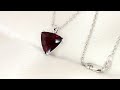 Red Tourmaline pendant, white gold 18 kt, “Victoria” Video 1